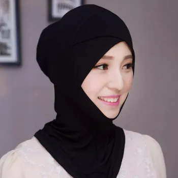 2020 M. Visiškai Padengti Vidinį Hijab Kepurės Musulmonų Turbaną Skrybėlę Moterų Islamo Underscarf Variklio Dangtis, Kietas Modalinis Kaklo Galva, Pagal Šalikas Skrybėlės