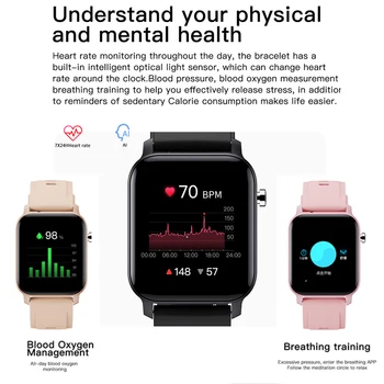 2020 M. Visiškai Touch Smart Žiūrėti Ip68 Vandeniui Sporto Smartwatch Moterys Vyrai Pedometer Fitness Tracker Žiūrėti Kraujo Deguonies Širdies Ritmas