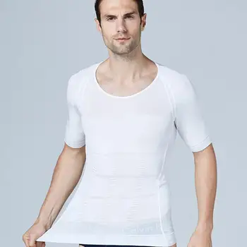 2020 M. Vyrų Kūno Glass Toning T-Shirt Liekninamasis Kūno Shaper Korekcinių Laikysena Pilvo Kontroliuoti Suspaudimo Vyras Modeliavimas, Apatinio Trikotažo Korsetas