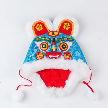 2020 M. Žiemos Naujagimiui Skrybėlę Vaikai Mėlyna Skrybėlė Berniukai Fotografijos Rekvizitai Kinų Stiliaus Tradicinio Siuvinėjimo Naujų Mergaičių Tigras Skrybėlę