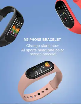2020 M5 Smart Juosta Sporto Smart Apyrankę Fitness Tracker Smart Watch Širdies Ritmas, Kraujo Spaudimas Smartband Stebėti Sveikatos Apyrankė