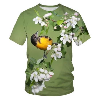 2020 Mados palaidų gyvūnų, paukščių vyriški marškinėliai juokinga papūga 3d spausdinimo atsitiktinis marškinėliai vasaros orui elastinga negabaritinių marškinėliai