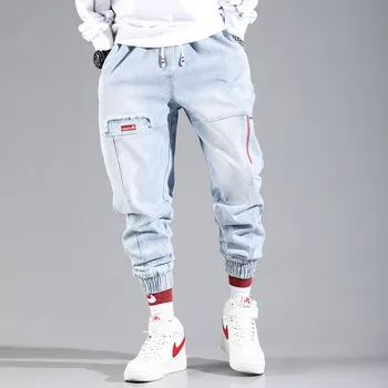 2020 Mados Streetwear Hip-Hop Krovinių Kelnės, vyriški džinsai Krovinių Kelnės Elastinga Harun kelnes Žmogus Poilsiu Kelnes ir Rudenį, ir Žiemą