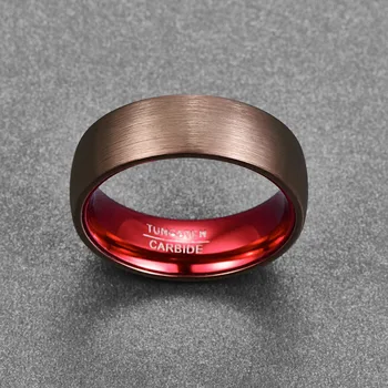 2020 Mados Sužadėtuvių Žiedai Padengti Rudas Kupolas Volframo Karbido Žiedas Kietas Vyro Vestuvių Prekės Papuošalų Dėžutė Dovana Žmogui