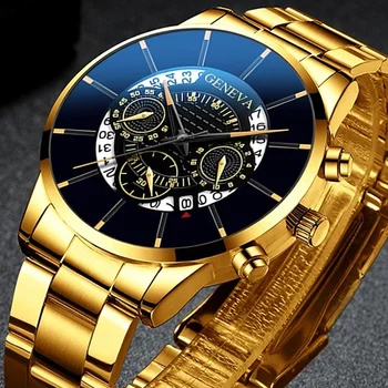 2020 Mados Vyrų Laikrodžiai Kvarco Prabanga Aukso Laikrodis Plieno Diržas Prabanga Kalendoriaus Verslo Žiūrėti relogio masculino reloj hombre