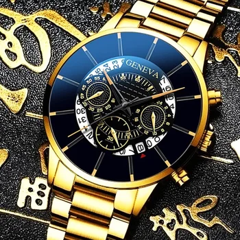 2020 Mados Vyrų Laikrodžiai Kvarco Prabanga Aukso Laikrodis Plieno Diržas Prabanga Kalendoriaus Verslo Žiūrėti relogio masculino reloj hombre