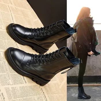 2020 Martin batai nauja rudens ir žiemos Britų stiliaus moteriški batai plonas batai pavasarį ir rudenį aukšto viršų moterų bendrosios batai