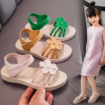 2020 metų vasaros mergaitės batai minkšta vaikiška kūdikių neslidus sandalai ortopedijos sportiniai bateliai baby merginų paplūdimio sandalai vaikus outwear ABZ