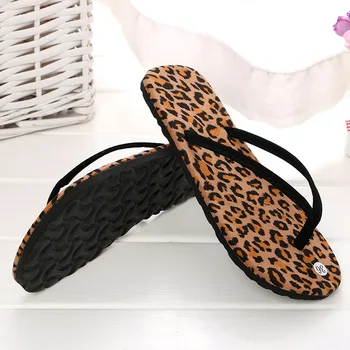 2020 metų Vasaros Moterų Šlepetės Leopard Butas Heel Flip Flops Batai EVA Sandalai Lauko Paplūdimio Bateliai Moterims Namų Šlepetes, Dydis-36-39
