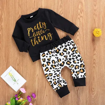 2020 Nauja Vaikiška Vaikams Baby Girl Drabužiai Leopard 