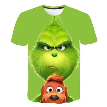 2020 naujas 3D spausdinimo T-shirt filmą žalia grinch viršų mados mielas gyvūnų modelio vyrų ir moterų mados drabužiai, marškinėliai