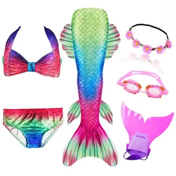 2020 Naujas 3Pcs/Set Vaikų Undinėlės Uodega maudymosi kostiumėlį, Vaikų Mergaičių maudymosi Kostiumėliai, Maudymosi Kostiumas, Cosplay Kostiumas Naujas Bikini Komplektas Plaukimo Kostiumas