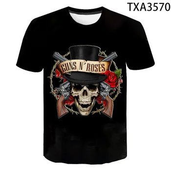 2020 Naujas Guns N Roses Juosta 3D Print T Shirt Vyrai, Moterys, Vaikai, Mada Harajuku Juokingas Cool Tee Streetwear Hip-Hop Viršūnės