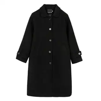 2020 Naujas Hepburn Stiliaus Rudens Žiemos Juodas Vilnonis Paltas Moterų Paltas Vidutinio Ilgio Mažas Temperamentą