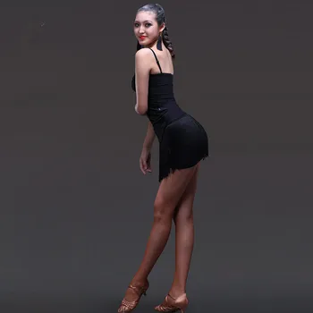 2020 Naujas Lady lotynų Šokių Sijonas Už Moterų black kutas Stilių lotynų Šokių Suknelė Competition/Praktikos Dancewear sijonai S-2XL