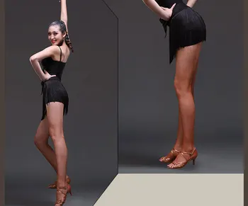 2020 Naujas Lady lotynų Šokių Sijonas Už Moterų black kutas Stilių lotynų Šokių Suknelė Competition/Praktikos Dancewear sijonai S-2XL