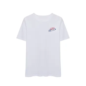 2020 Naujas O-kaklo Moterų Marškinėliai Mielas Siuvinėjimas Trumpas Rankovės Ponios Paprastas Tee Moterų Pora Draugių T-shirts Viršų