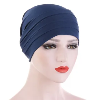 2020 Naujas rait moterims arabų headwrap skrybėlę variklio dangčio soild spalva underscarf kepurės moterų vidinis hijabs turbaną femme musulman
