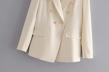 2020 Naujas Spiring Ponios atsitiktinis striukė, kostiumas moteriška rudens dvieiliai balta ilga moterų švarkas Office kostiumas, Sportiniai švarkai (bleizeriai)