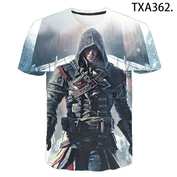 2020 Naujas Vasaros Assassin Žaidimas 3D marškinėliai Vyrams, Moterims, Vaikams Laisvalaikio Mada Streetwear Berniukas Mergaitė Vaikams, Print T-shirt Viršūnes Tee