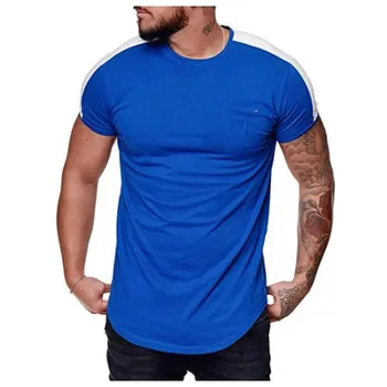 2020 naujas vasaros mados vyriški sportiniai trumpas rankovėmis marškinėliai kieto spalvų slim fit fitneso marškinėlius atsitiktinis marškinėliai
