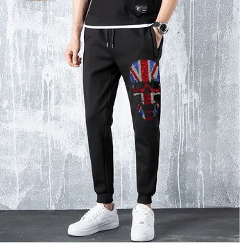 2020 Naujas Vyrų Bėgimo Kelnes Hip-Hop Streetwear jogger Vyrų Cirkonio Kelnės Kvėpuojantis Rudenį Vyrų Karšto gręžimo Sweatpants