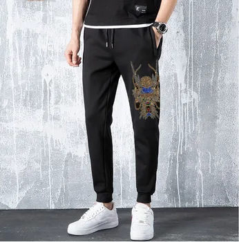 2020 Naujas Vyrų Bėgimo Kelnes Hip-Hop Streetwear jogger Vyrų Cirkonio Kelnės Kvėpuojantis Rudenį Vyrų Karšto gręžimo Sweatpants