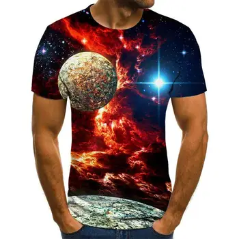 2020 Naujas Žvaigždėtas Dangus 3d Atspausdintas marškinėliai Vyrams Vasaros Atsitiktinis Žmogus marškinėliai Topai Tees Juokinga marškinėlius Streetwear Vyrų dydis XXS-6X
