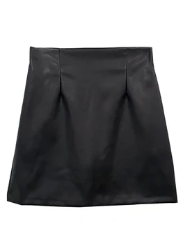 2020 nauji aukštos juosmens krepšys klubo plonas PU trumpas sijonas stora seksualus juodas odinis sijonas DQ1142