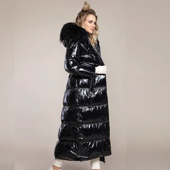 2020 Nauji Aukštos Kokybės Žiemos Striukė Moterims Storio Parko Plius Dydis X-Ilgas Bio pūkas Gobtuvu Žiemos paltai Europos stiliaus Šiltas Outwear