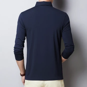 2020 Nauji Polo Marškinėliai Vyrams Medvilnės ilgomis rankovėmis Polo Marškinėliai Vyrų Klasikinis Vientisų Spalvų Slim Fit Tee marškinėliai Homme Vyrų Drabužiai T894