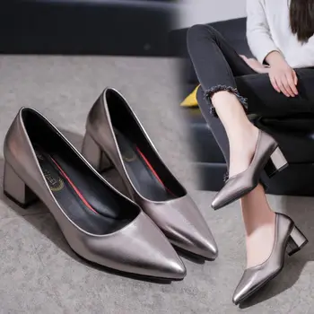 2020 naujus aukštakulnius moteris korėjos versiją, nurodė seklių burną, 5cm moterų vienos batų mados seksualus darbo, laisvalaikio bateliai
