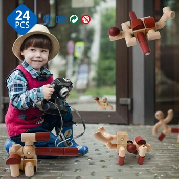2020 Naują Atvykimo Magnetinio Medinių Blokų Magnetas Žaislai, Natūralaus Medžio, Žaislai Vaikams, Kūdikiams Ikimokyklinio Švietimo Žaislai
