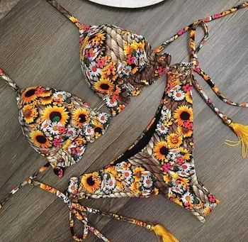 2020 NAUJŲ Brazilijos Bikini Rinkinys Sexy Push Up maudymosi Kostiumėliai, moteriški maudymosi kostiumėlį, Maudymosi Kostiumai Plaukimo Kostiumas Moterims Maillot De Bain