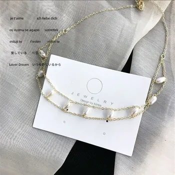 2020 Naujų Korėjos Derliaus Karoliai Ilgos Auksinės Grandinės Karoliai Moterų Natūralių Perlų Rankų Darbo Karoliai Bižuterijos Priedų