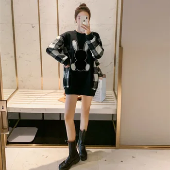 2020 Naujų Korėjos Prarasti Harajuku Žiemos Drabužių Moterims, Negabaritinių Hoodies Plius Dydžio Megztinis Mados Drabužių Streetwear Derliaus