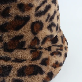 2020 Naujų Korėjos Žiemos Derliaus Leopard Pliušinis Kibiro Kepurę Moterims Šiltu Dirbtiniais Kailiais Kibirą Bžūp Japonijos Saldus Mielas Žvejys Skrybėlę