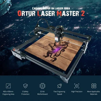 2020 Ortur Lazerio Master 2 15W Darbalaukio Laser Cutting machine ir Cutter-Metalo/Akrilo/Plastikiniai/Stiklo Graviravimas ir Pjovimo Staklės