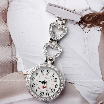 2020 Prabanga Slaugytoja Kišenėje Žiūrėti Moterų Prašmatnus Širdies Nerūdijančio Plieno Crystal Vintage Suknelė Kišenėje fob Laikrodžiai Ponios reloj colgante