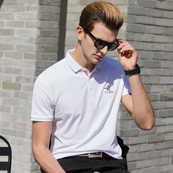 2020 Prekės Polo Marškinėliai Vyrams Vasaros Trumpomis Rankovėmis Plius Dydis Homme Drabužių Dizaineris Aukštos Kokybės Siuvinėjimo Black Mados Kietas Viršūnes