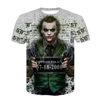 2020 Savižudžių Būrys 3d Atspausdintas Marškinėlius Vasaros Klounas O-Neck T Shirt Joker Atsitiktinis Trumpas rankovėmis Hip-Hop HAHA Marškinėliai Topai
