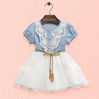 2020 Vaikas Mergina Dress Vasaros Bamblys Kūdikių DressShort Rankovės Nėrinių Princess Tutu Suknelė Šalis Dress1-6Y