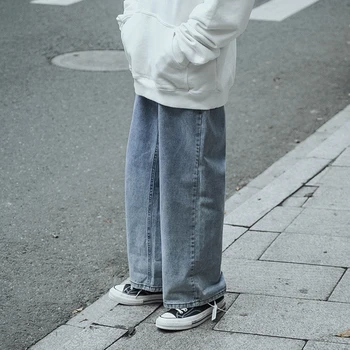 2020 Vyrų Kaubojus Kelnės Hip-Hop Pločio Kojų Kelnės Prarasti Streetwear Medvilnės Atsitiktinis Kelnės Baggy Homme Krovinių Kišeniniai Džinsai M-2XL