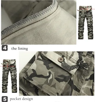 2020 Vyrų krovinių kelnės medvilnė kamufliažas tactical kelnes Jogger Tiesios kelnės vyrams karinės Kovos camo Vyrų armija Krovinių kelnės