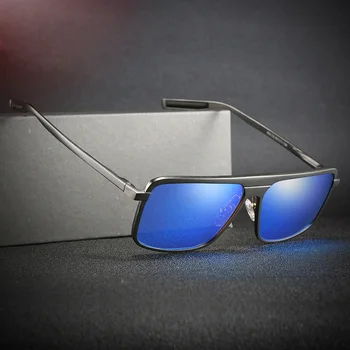 2020 Vyrų poliarizuoti akiniai nuo saulės aikštėje magnio aliuminio rėmo spalvingas filmas veidrodis vairavimo akinius vyrams su UV400