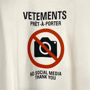 2020FW VETEMENTS JOKIŲ SOCIALINIŲ tinklų marškinėliai Vyrams, Moterims, 1:1) Aukštos Kokybės VTM Viršuje Asocialaus Logotipas VETEMENTS T-shirts