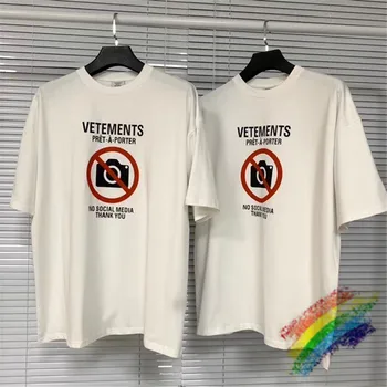 2020FW VETEMENTS JOKIŲ SOCIALINIŲ tinklų marškinėliai Vyrams, Moterims, 1:1) Aukštos Kokybės VTM Viršuje Asocialaus Logotipas VETEMENTS T-shirts