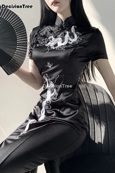 2021 derliaus qipao nėrinių suknelė cheongsam elegantiškas moteris cheongsam mandarinų apykaklės seksualus kinų suknelė vestidos cheongsam suknelė