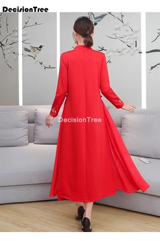 2021 kinų suknelė moterims suknelė kinijos klasikinis siuvinėjimo cheongsam azijos suknelės elegantiškas qipao aodai moterų cheongsam suknelė