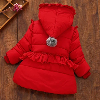 2021 Kūdikių mergaičių žiemos sustorėjimas medvilnės kailis vaikų drabužiai, striukė žemyn patogus cute Drabužiai